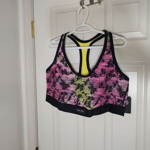 Savage X Fenty Vibrant Pink and Yellow Sports Bra